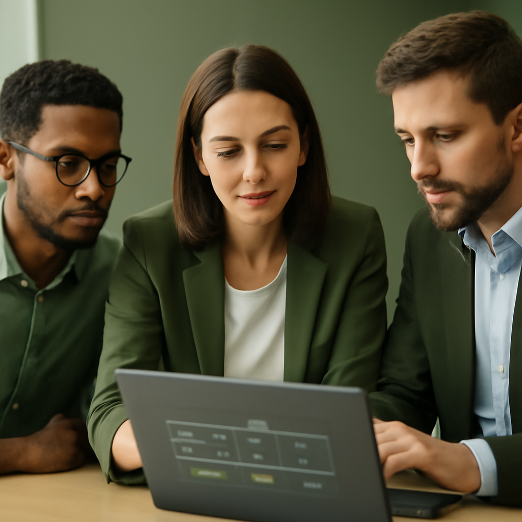 Team collaborating on a digital application